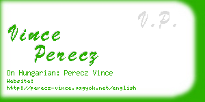 vince perecz business card